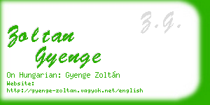 zoltan gyenge business card