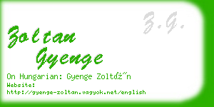 zoltan gyenge business card